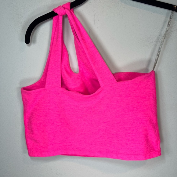 Beyond Yoga Spacedye Lost Your Mind Crop One Shoulder Tank Top Hot Pink Sz Large - Picture 4 of 15